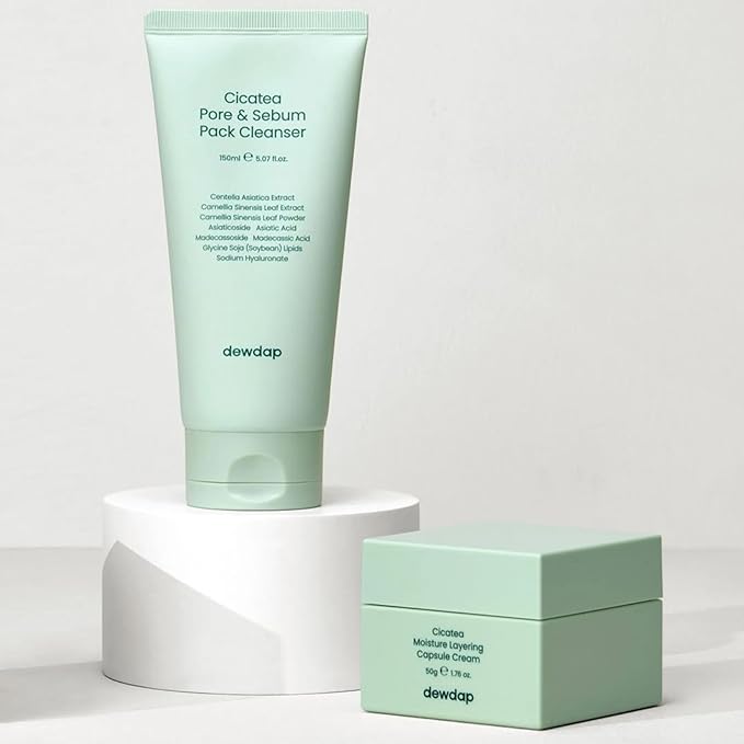 Cicatea Moisture Layering Capsule Gel Cream Vegan 4X Soothing, and Moisturizing for Day and Night, face moisturizer Night cream 1.76 oz.