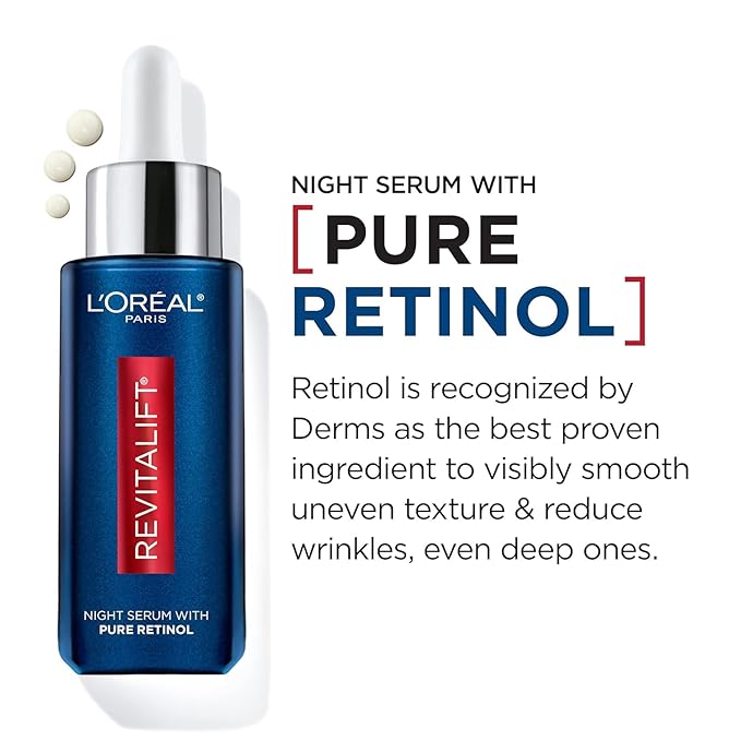 L'Oreal Paris Revitalift 1.5% Pure Hyaluronic Acid Face Serum + 0.3% Pure Retinol Night Serum, 1 kit