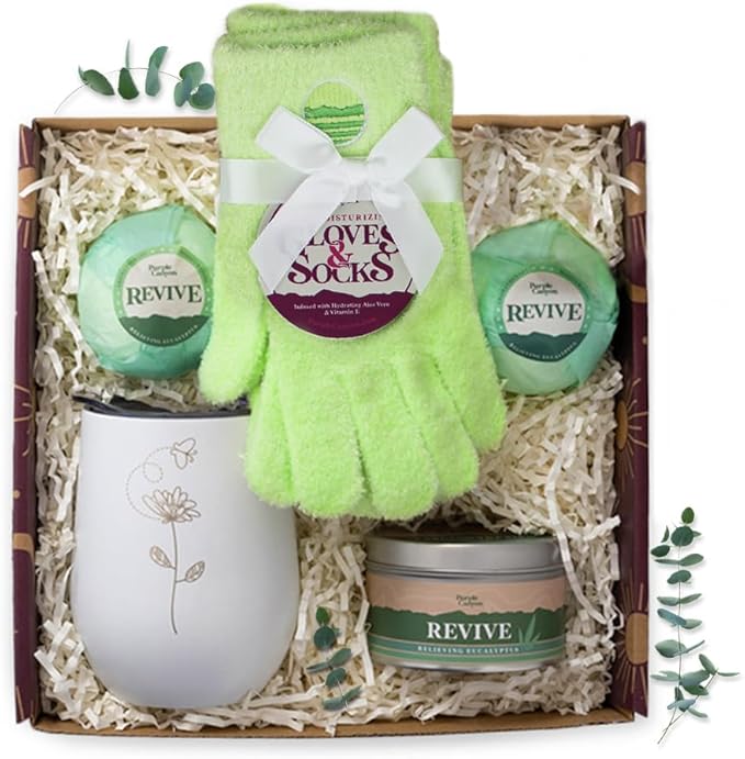Purple Canyon Spa Gift Box for Women | Revitalizing Eucalyptus Spearmint Stress Relief Gift for Women