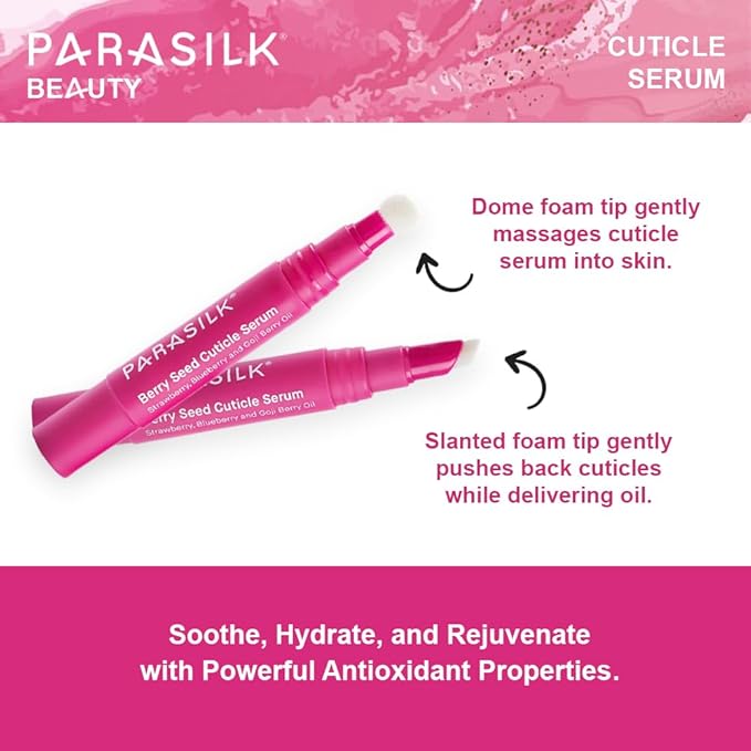 Parasilk Beauty Berry Seed Cuticle Serum. Superior Antioxidant Oils. Soothe, Hydrate, and Rejuvenate Dry Cuticles