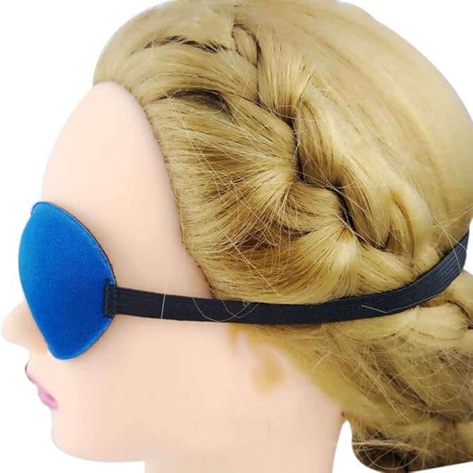 Soochat 3 Pack Eye Patch Strabismus Adjustable Eye Patch Eye Mask Buckle Adults and Kids Blue