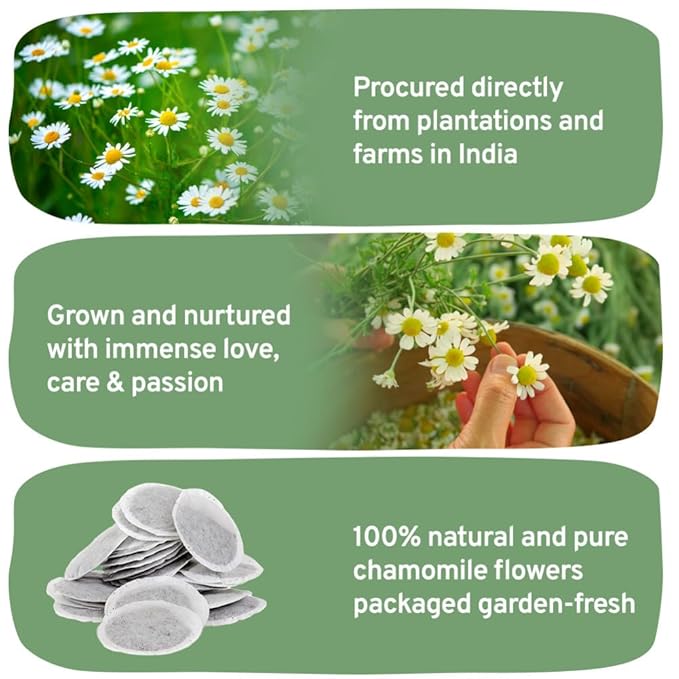 HANDPICK, Organic Chamomile Tea Bags (100 Herbal Tea Bags) Caffeine Free| Premium Floral Chamomile Herbal Tea in Eco-Conscious Teabags | Direct from Source