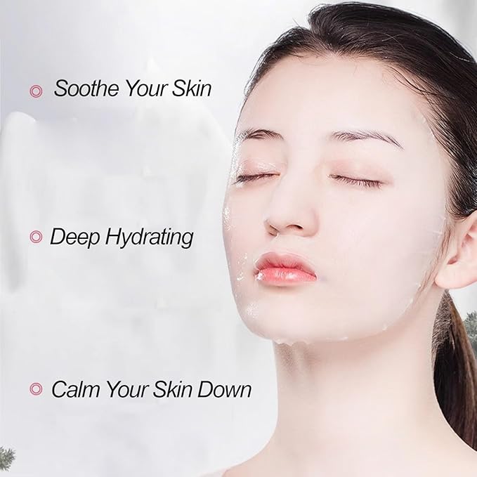 NEW Fan Beauty Secret Seagrape Deep Hydrating Water Facial Gel Mask, 1 Box of 5 Sheets, Moisturizing Anti Stress Facial Sheet Mask