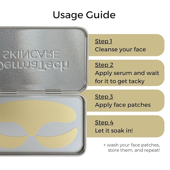 Reusable Silicone Face Patches Set | Eco-Friendly Forehead Wrinkle Patches with Tin Case | 100% Silicone Reusable Facial Patches | Forehead Wrinkles Treatment