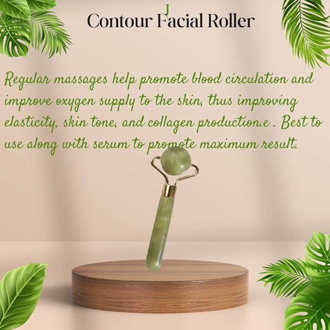 Jade Roller and Gua Sha set of 3 peices for facical and body massage
