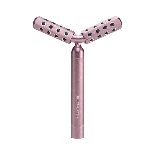Revolution Roller - Germanium Stone Uplifting Face/Body Beauty Massage Tool/Roller/Wand for Skin Tightening/Firming, De-Puffing, Anti-Aging (Rose Gold)