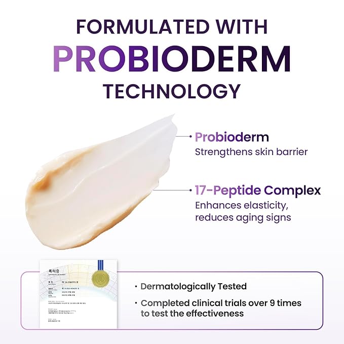 Probioderm 3D Lifting Cream + Cream Mist | Advanced Korean Anti-Aging Probiotic Facial Skincare with 17-Peptide Complex & Patented Probioderm for Wrinkles on Face and Neck