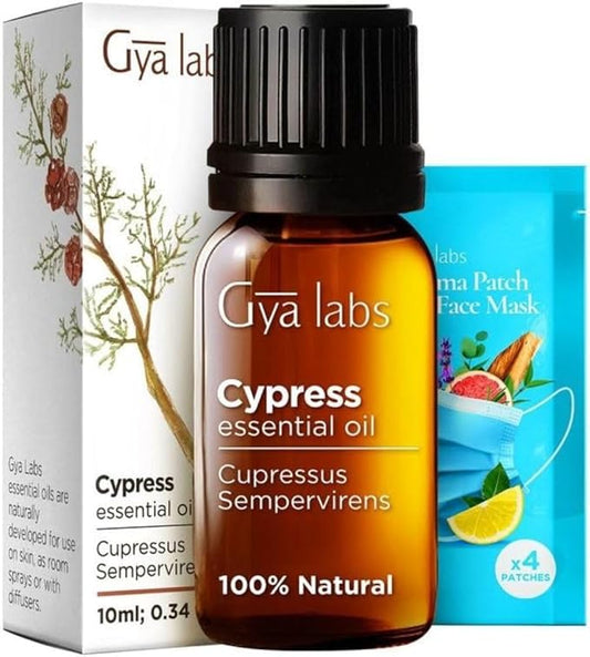 Gya Labs Cypress Essential Oil for Diffuser - 0.34 Fl Oz - 100% Pure Natural Cypress Oil for Candle Making Scent & Aromatherapy - Invigorate & Refresh Ambiances