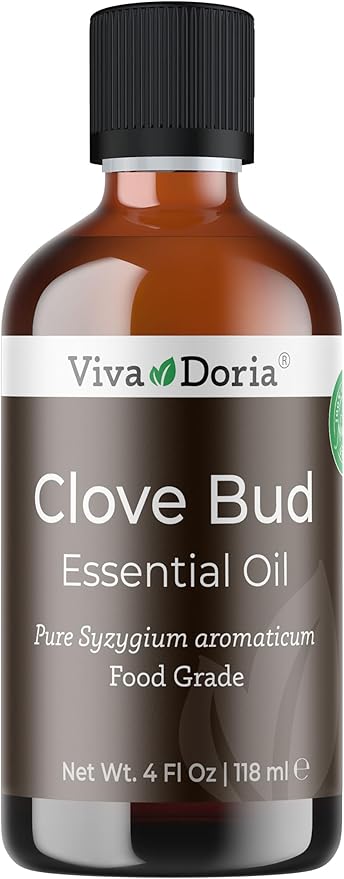Viva Doria Clove Bud Essential Oil, 100% Pure, Natural Clove Essential Oil, Undiluted, for Aromatherapy | Food Grade, 118 mL (4 Fluid Ounce)
