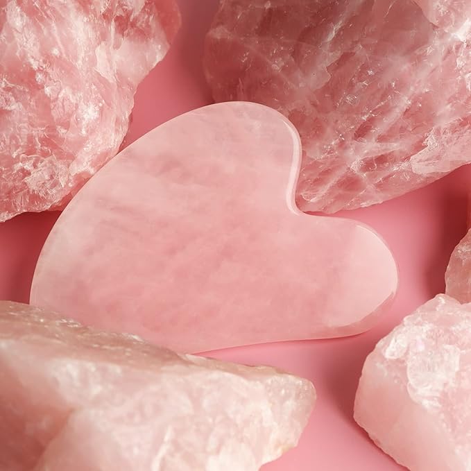 huefull Gua Sha Facial Tools for Face and Body –Spa Gifts for Women, Natural Rose Quartz Guasha Tool for Face, Relieving Tension,Self Care Gift for Women & Men