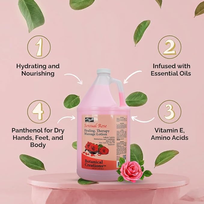 PRONAIL - Healing Therapy Massage Lotion, Sensual Rose, 128 Oz for Professional Pedicure, Body and Hot Oil Manicure
