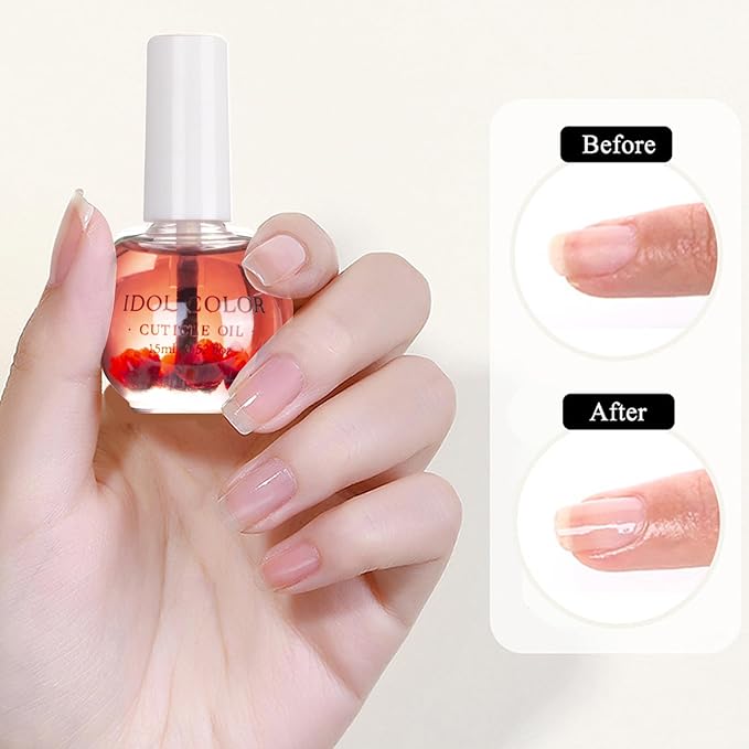Flowery Scented Cuticle Oil, Infused with Real Flowers, Cuticle Revitalize Oil, Nail Oil For Growth And Strength, Cuticle Remover - Nail Strengthener - Cuticle Softener (0.5 fl.oz, STRAWBERRY)