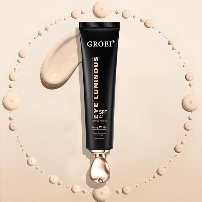 Luminous Eye Corrector Spf 41,Under Eye Corrector For Dark Circles,Undereye Sunscreen & Concealer, Hydrating Serum, Anti Aging Tinted E ye Cream with Peach Undertone