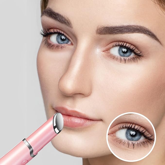 Ideal Swan Eye Massager Wand - Chargeable Facial Massager for Dark Circles, Eye Bags, Puffiness Under Eyes (Pink)