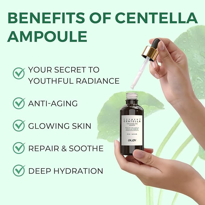 Centella Serum, Face Hydrating Fermented Centella Asiatica Serum, Soothing, Barrier Repair, Firming, Revitalize Glowing Centella Ampoule Facial Moisturizer with Ceramide NP, for All Skin (50ml)