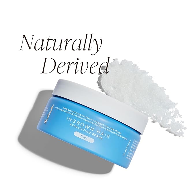 Bushbalm Ingrown Hair Exfoliating Scrub - Reduces Appearance of Ingrown Hairs and Underarm Bumps, Soothes Skin and Post Shave Redness - Nude, 236 ml