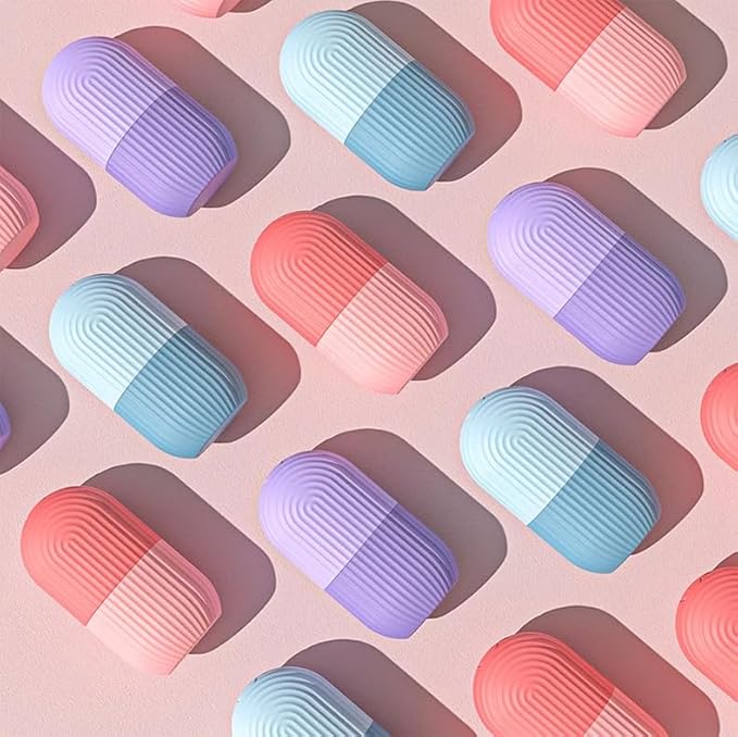 Facial Beauty Ice Roller Silicone Container, Skin Care Ice Massager for Firming and Beautiful Skin. (Green)