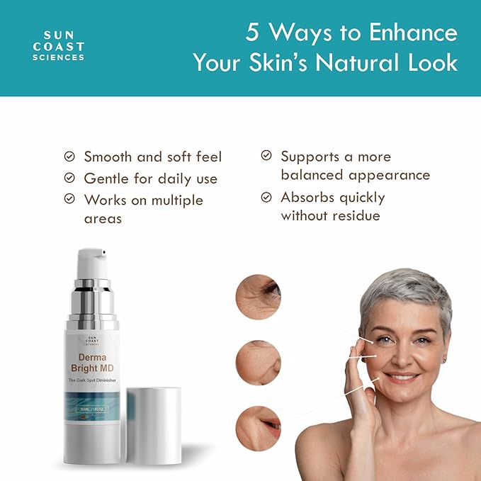 Sun Coast Sciences - DermaBright MD Dark Spot Diminisher, Age Spot Sun Spot Freckles Melasma Brown Spot Serum - Advanced Formula Corrector Cream for Women and Men - 1 fl oz (1)