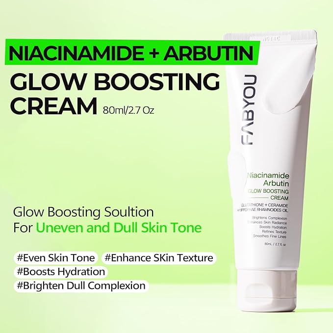 Niacinamide Arbutin Glow Boosting Cream 2.7 oz – Korean Skin Care for Long-Lasting Hydration & Smooth, Even Skin Tone with 10% Niacinamide & Arbutin, Deep Moisture Cream for Face