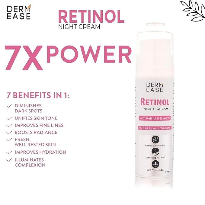 Retinol Night Cream 30 ML | Anti-Ageing Night Cream for Wrinkles & Fine Lines | Hydrating & Firming Night Cream for Youthful Skin