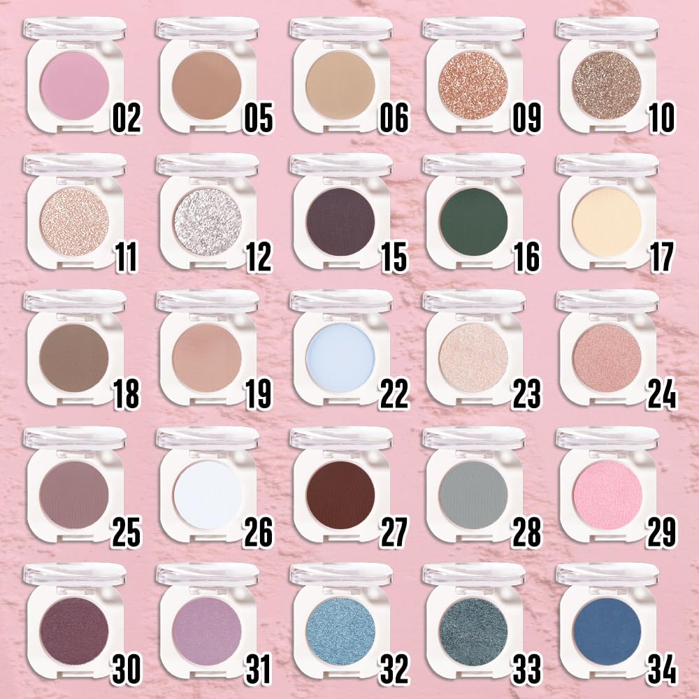 Nude Beige Tan Single Eyeshadow Makeup, Neutral Powde Eye Shadow for Women, Dusty Pink Matte Singles Eyeshadow Palette Pigmented Waterproof, sombras para ojos, Girls Monochrome Eyeshadows Gift