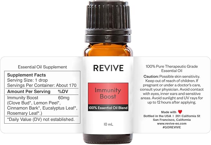 Immunity Boost Essential Oil Blend 2 Pack by REVIVE Essential Oils - 100% Pure Therapeutic Grade, for Diffuser, Humidifier, Massage, Aromatherapy, Skin & Hair Care