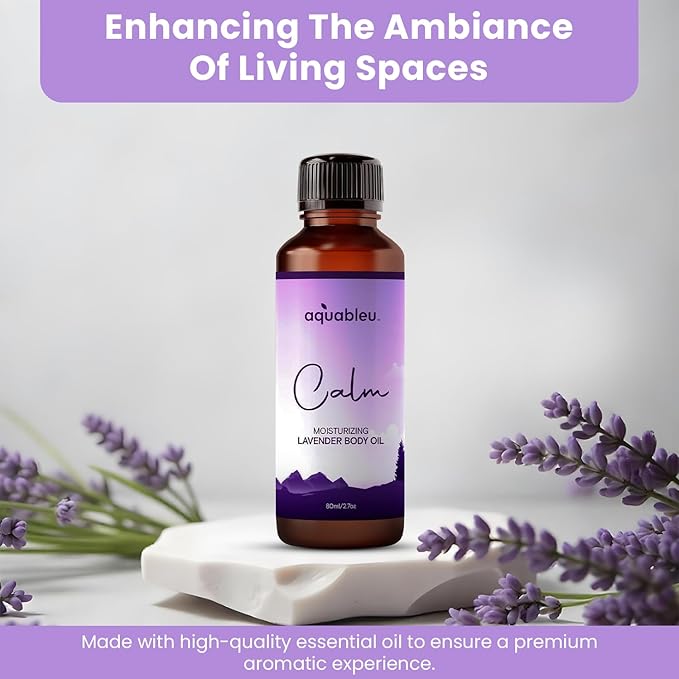 Lavender Massage Oil – Calming Aromatherapy Blend for Relaxation – 80ml Bottle – Ideal for Tranquility – Great Gift for Women