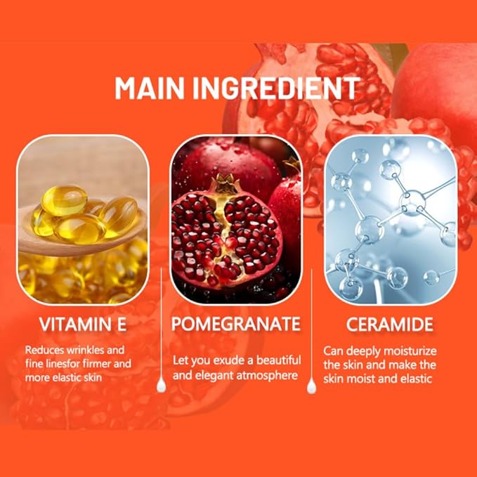 Pomegranate Vitamin E Facial Serum Anti-Aging Essence Revitalizing Face Skin Repair Refines Pores 30ml / 1.01fl.oz