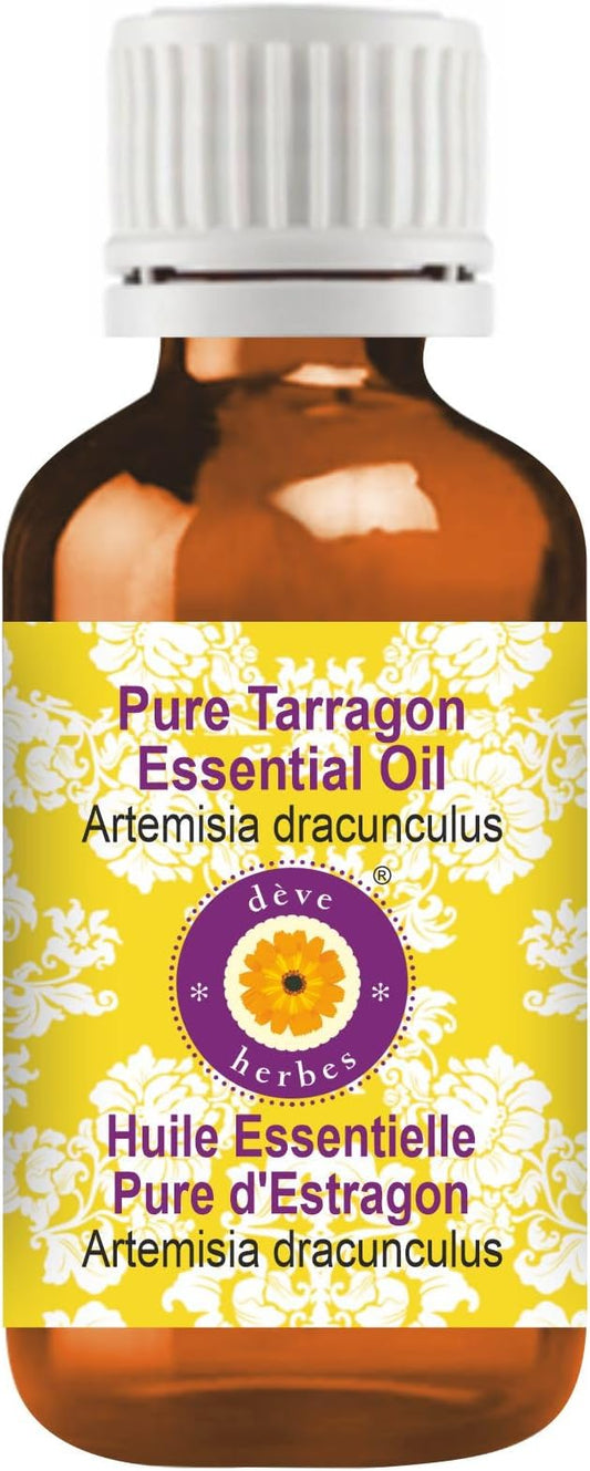 Deve Herbes Pure Tarragon Essential Oil (Artemisia Dracunculus) Steam Distilled 50ml (1.69 oz)