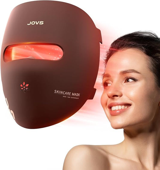 JOVS Red Light Therapy Mask for Face, LED Face Mask Light Therapy with Near-Infrared Red Light, 4 Modes and Portable Skin Care Tools for Home Use