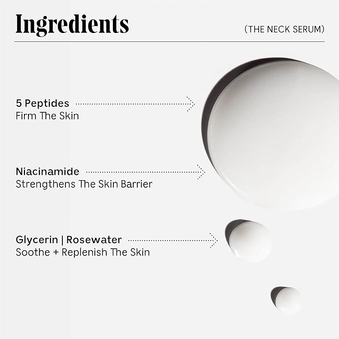 Nécessaire The Neck Serum. Fragrance-Free. 5 Peptides for Tech + Aged Neck. Skin Feels Firm, Looks Lifted. Hypoallergenic. Dermatologist-Tested. 50 ml