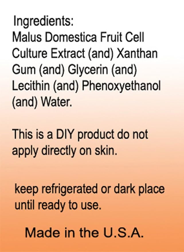 Anti-Aging. DIY Swiss Apple Stem Cell 100% Serum Booster. Remove Wrinkles, Rebuild Collagen & Elastin