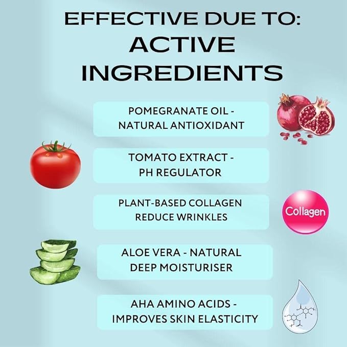 AquaBio Organic Collagen peptide Anti Aging Face & Neck Moisturizing cream for women men. Advanced Firming Skin care anti Wrinkle. Day Overnight-All skin types