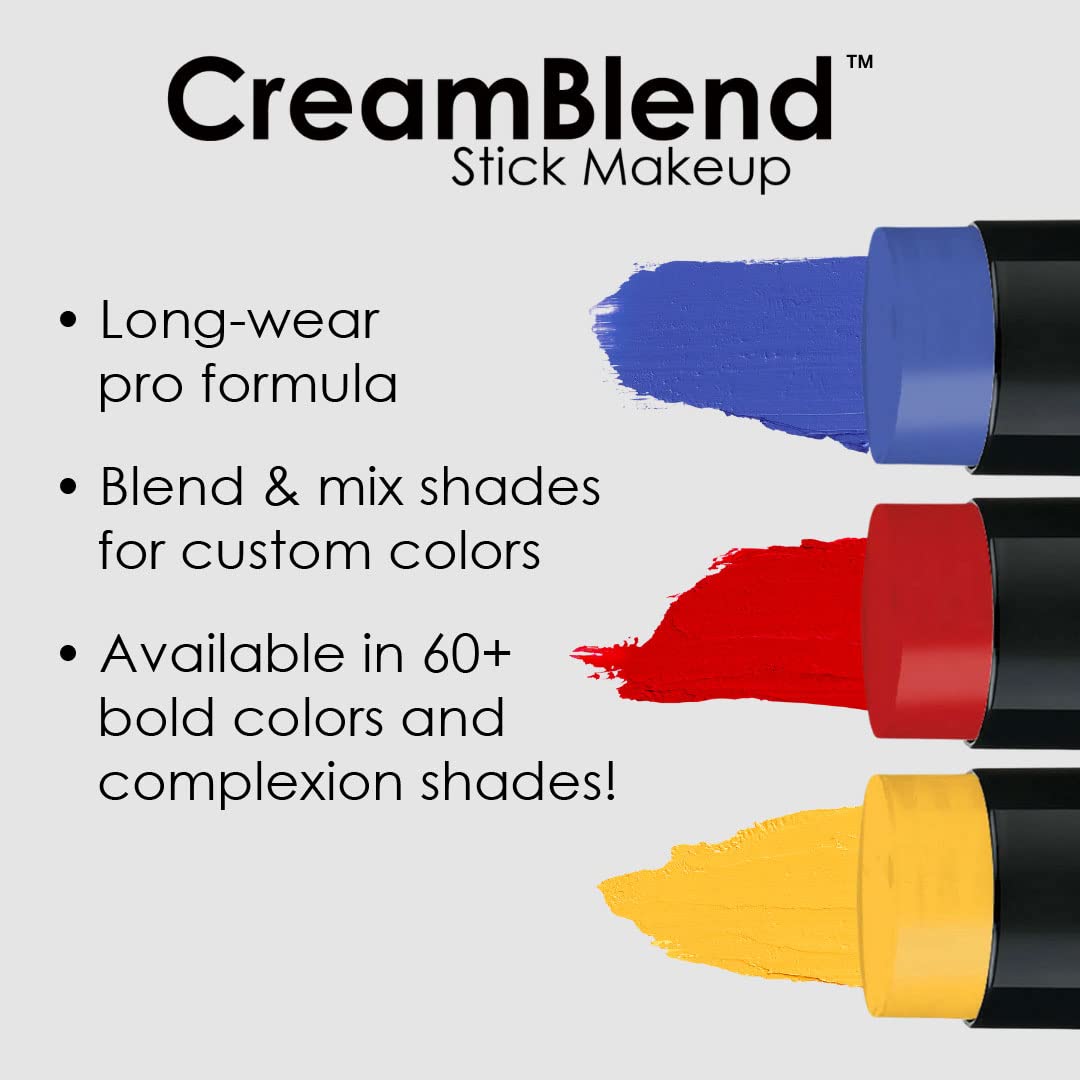 Mehron Makeup CreamBlend Stick | Face Paint, Body Paint, & Foundation Cream Makeup | Body Paint Stick .75 oz (21 g) (Blue)