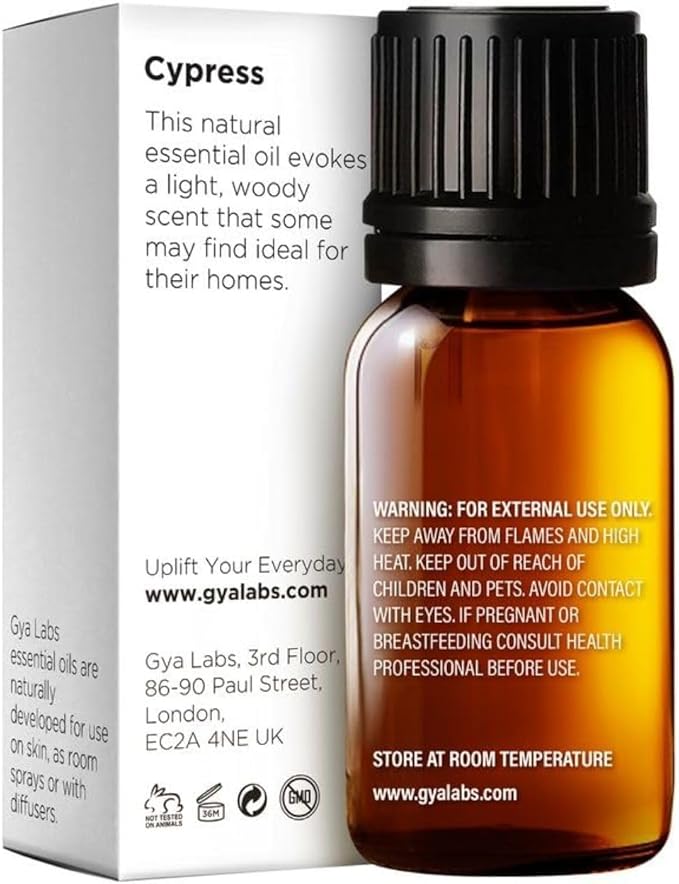 Gya Labs Cypress Essential Oil for Diffuser - 0.34 Fl Oz - 100% Pure Natural Cypress Oil for Candle Making Scent & Aromatherapy - Invigorate & Refresh Ambiances