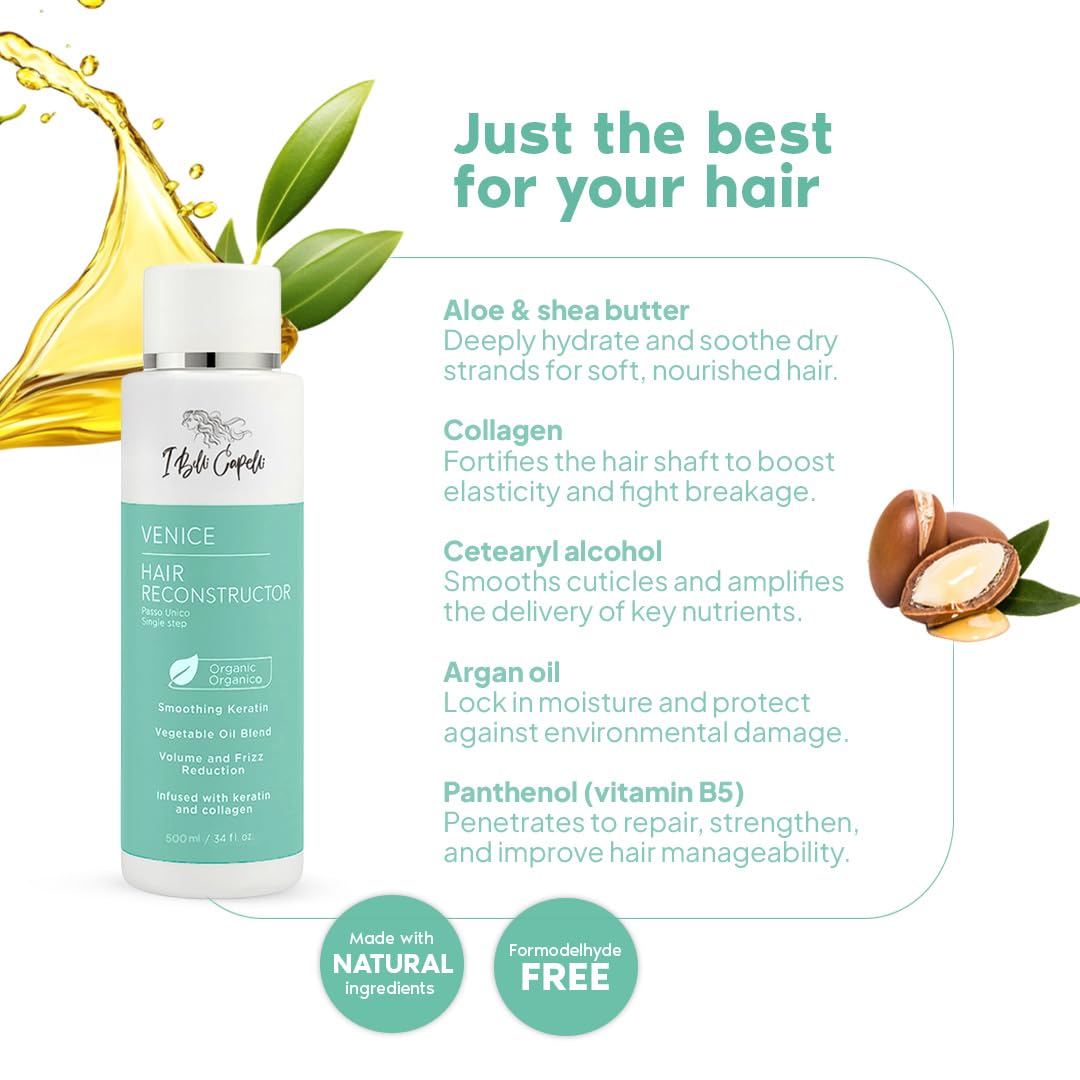 Venice Smoothing Keratin Kit - Brazilian Hair Straightening Treatment for Silky Soft Hair (250g), Pack of 2