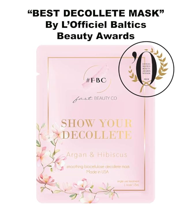 Show Your Decollete! 1 Smoothing Biocellulose Decollete Chest Mask With Argan & Hibiscus