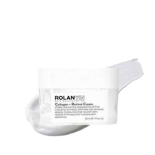 ROLANYIN Collagen + Retinol Cream for Deep Hydration and Anti Aging Firming Wrinkle Reduction Nourishing and Plumping Formula Skin Care