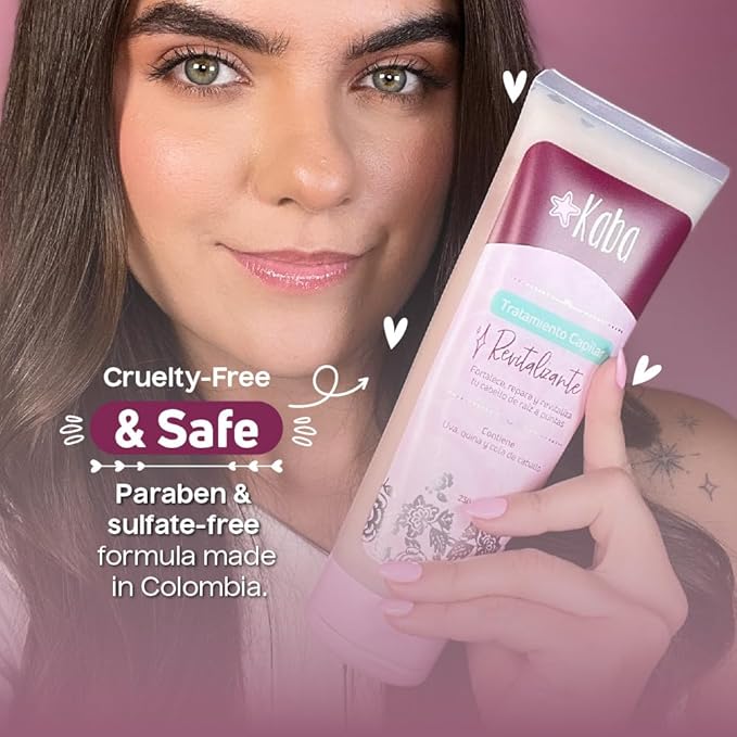 D'Luchi Kaba Revitalizing Hair Treatment with Grapes, Cinchona and Horsetail for Thicker & Fuller Hair, Moisturizing and Restoring Hair Treatment - 7.8 Oz