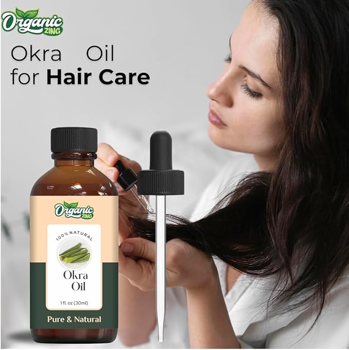 Okra (Abelmoschus Esculentus) Oil | Pure & Natural Carrier Oil for Massage, Skincare & Hair Care - 30ml/1.01fl oz