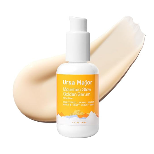 Ursa Major Mountain Glow Natural Face Serum | Vegan Daily Facial Moisturizer | Combat Wrinkles & Sagging Skin | Boost Radiance and Skin Glow | Cruelty-Free & Non-Toxic | For Men & Women | 1.0 ounce