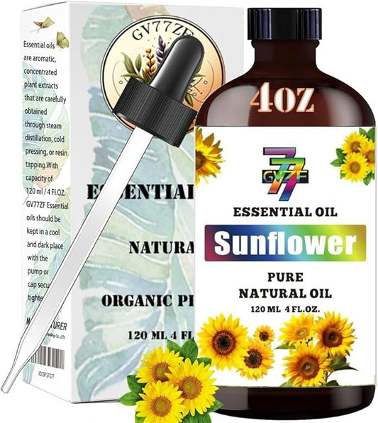 Sunflower Essential Oil (4 oz/120 ml) - Sunflower Oils Used in diffusers, humidifiers, Home Baths, Cleaning Products, Yoga, DIY Soaps and DIY Scented Candles