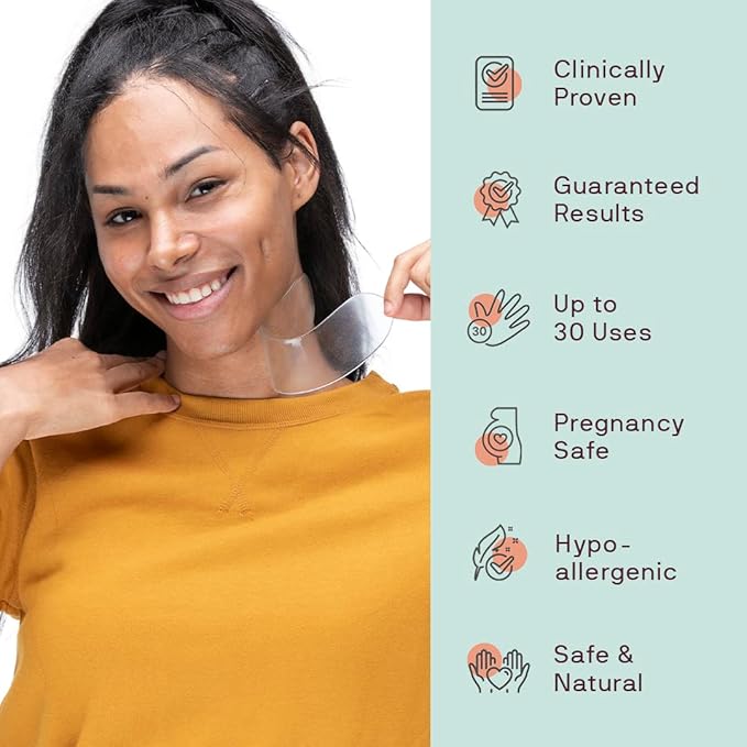 Dermaclara Neck Wrinkle Patches - Silicone Neck Patches for Wrinkles, Anti Aging and Tightening Overnight Skin Treatment for Women and Men, Anti-Wrinkle Pads, Reusable Up to 30 Times - 1 Patch