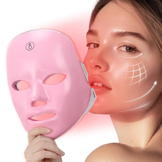 Red Light Mask For Face, 7-1 Colors Red Light Facial Mask Skincare At Home, Cordless, and Rechargeable