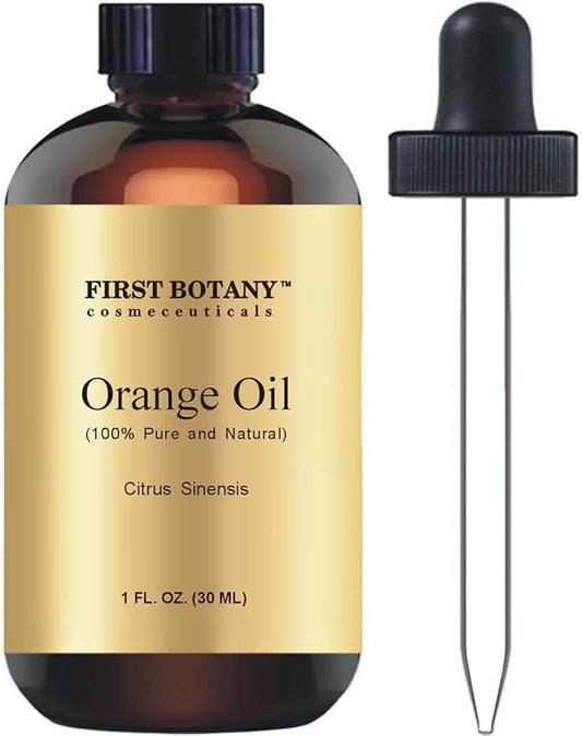First Botany, 100% Pure Orange Essential Oil - Premium Orange Oil for Aromatherapy, Massage, Topical & Household Uses - 1 fl oz