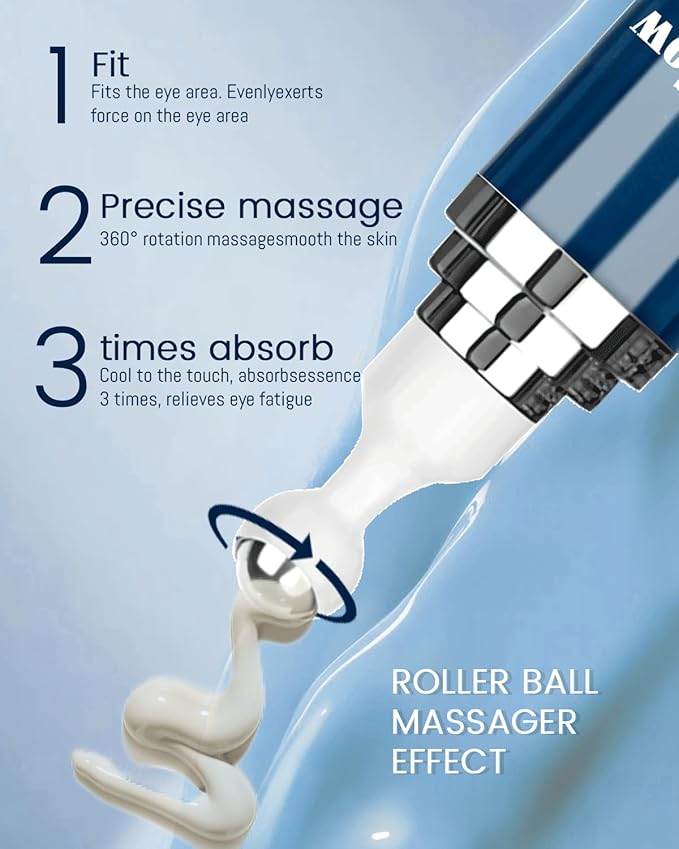 Caffeine Eye Cream and 24K Gold Eye Mask (20 pcs): Under Eye Serum for Dark Circles and Puffiness Eye Care Eye Serum Anti Aging with 360° Massage Ball Reduce Eye Bags, Wrinkles and Fine Lines