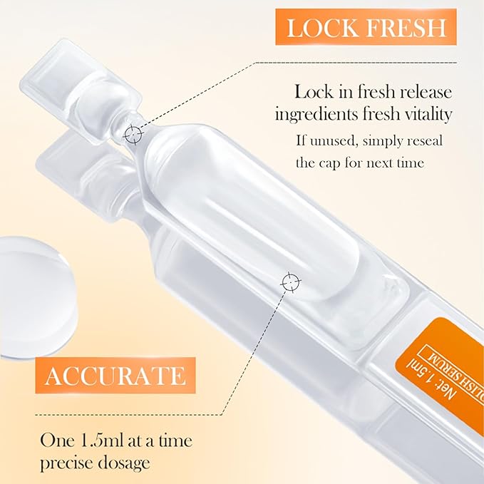 Vitamin C Serum for Face with Hyaluronic Acid – 1.5ml x 30PCS, Brightening Hydrating Facial Serum, Travel Size Skincare for Glowing Skin(1.52 Fl Oz (Pack of 1))
