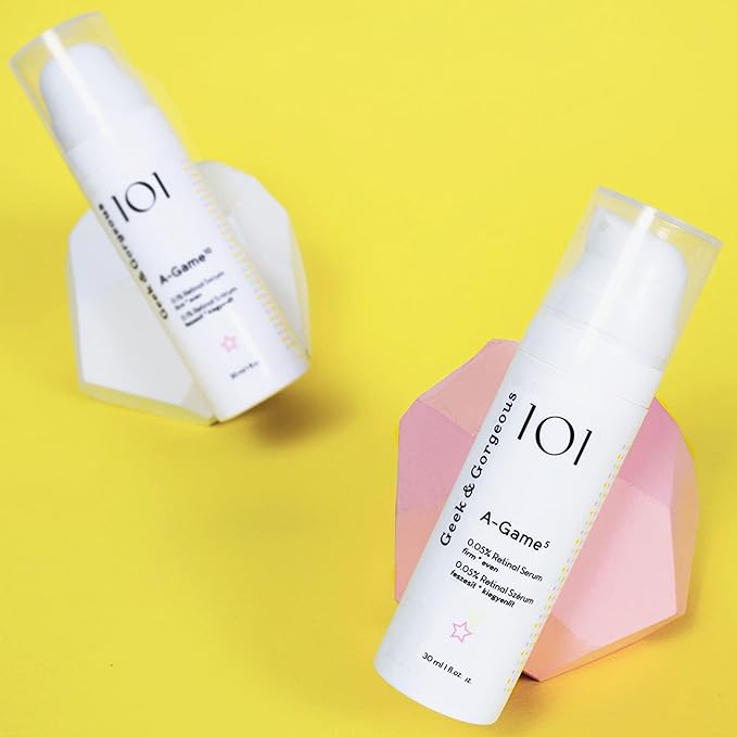 Geek & Gorgeous - A-Game 5-0.05% Retinal serum - silky, light with medium-strength retinal, anti-aging - all skin types, especially combination & oily skin, 1 oz