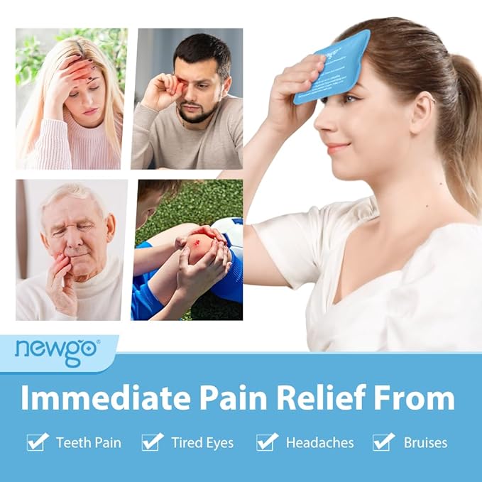 NEWGO Bundle of Cold Gel Eye Mask and Mini Ice Pack