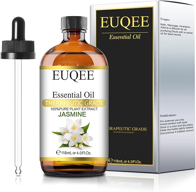 Jasmine Essential Oil 118ml Premium Jasmine Oil for Aromatherapy, Diffuser, DIY Soap, Candle Making - 4Fl Oz